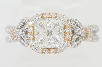 Kirk Kara Pirouetta Princess Diamond Halo Engagement Ring 1.63 ct Plat 18k  $15K - Image 1 of 4