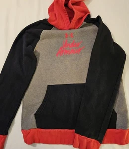 Under Armour Boys YL Hoodie Grey/Black/Red - Picture 1 of 4