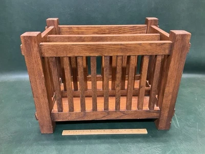 Arts & Crafts Mission  Oak Double Compartment Magazine Rack ~Stickley Style - Image 1 of 4