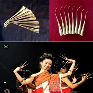 11 Set 8 claws per - Thai Dance Fingernails Costume Jewelry Art Original Brass - Picture 1 of 5
