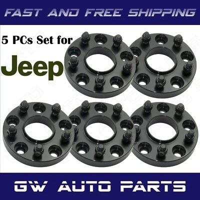 5 ADAPTADOR CENTRICO JEEP HUB NEGRO 1.25" 5x4.5 a 5x5 LLANTAS WRANGLER JK EN TJ O YJ Foto 1 de 4