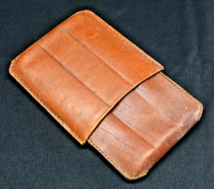 Perry Ellis - 3 Cigar Travel Case Holder - Genuine Leather - Brown (100) - Picture 1 of 5