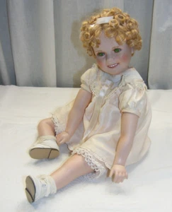 Vintage Porcelain Doll 1996 Shirley Temple Danbury Mint Uranium Green Eyes - Picture 1 of 14