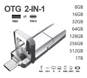 Mini USB 3.0 Typ C Stick 1TB 128/256/512GB USB-C OTG Flash Drive Speicherstick - Bild 1 von 12