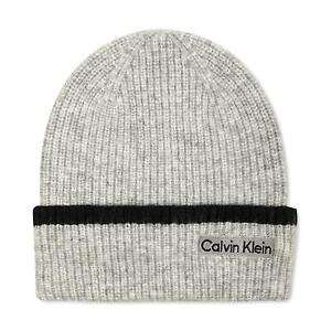 Calvin Klein Men's Rib Logo Cuff Hat  Heroic Grey