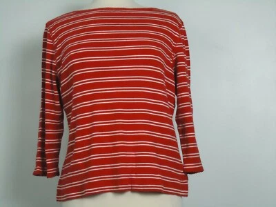 Suéter de Jeans Liz Claiborne Lizwear Rayas Rojo/Blanco 100% Algodón Talla L Foto 1 de 4
