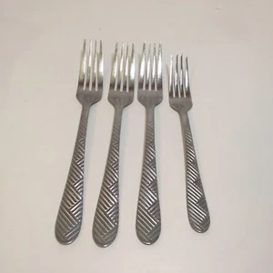Tenedor de cena y ensalada Cambridge 3 cubiertos patrón espiga líneas cruzadas - Imagen 1 de 8