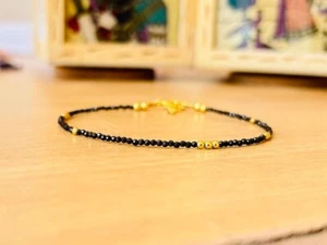 A++ Bellissimi Bracciali Perline Rotondi Sfaccettati Tormalina Nera 2MM 6-8'' - Foto 1 di 10
