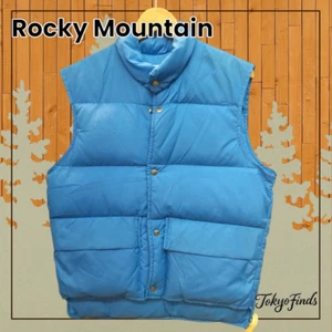 Rocky Mountain FeatherBed Puffer Vest Blue nylon Sz S made in USA Vintage - Picture 1 of 6
