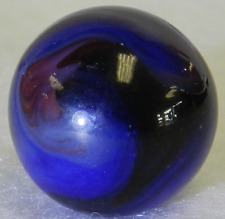 #17198m Large .73 Inches Vintage Akro Agate Blueblood Corkscrew Marble