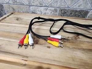 Cable macho de audio video 3 RCA a 3 RCA 4 pies negro AV E162897 - Imagen 1 de 4