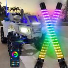2X 1FT COB RGB LED Spiral Chasing Whip Lights For Honda Foreman Rubicon ATV UTV