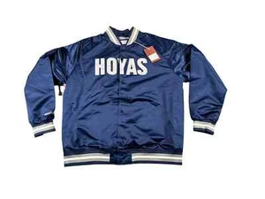 Chaqueta sin asas doble a presión satinada Mitchell & Ness Georgetown Hoyas para hombre 2XL - Imagen 1 de 14