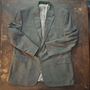 Chaps Blazer Mens 48L Brown Rayon Houndstooth Jacket Business Formal Sports Coat - Picture 1 of 14