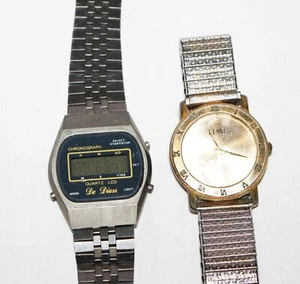 Lote De Colección Par de Relojes de Pulsera Para Hombre Cronógrafo De Dion Cuarzo Tiempo - Imagen 1 de 4