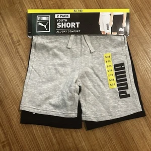 Puma NEW 2 Pack Youth Comfort Black & Light Grey/ Boy's shorts. Size Small 7/8 - Picture 1 of 3