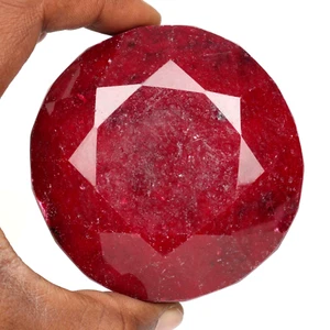 Rubino rosso naturale 1225 ct. Pietra preziosa sciolta taglia massiccia taglio rotondo regalo per donna - Foto 1 di 6