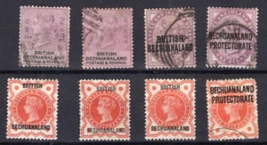 BECHUANALAND QV SELECTION OF 8 MINT & used stamps - Picture 1 of 2
