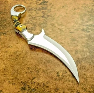 CUSTOM HANDMADE FULL TANG RAM HORN GRIFF JAGD BOWIE MESSER SURVIVAL KNIFE - Bild 1 von 7