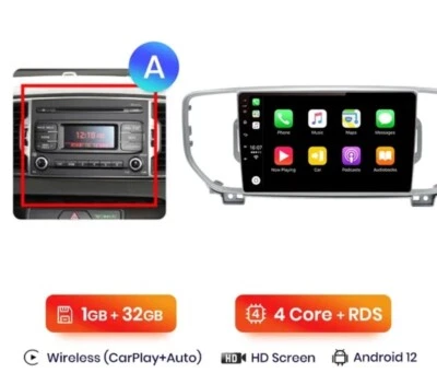 RADIO 2 DIN PER KIA SPORTAGE 4 BLUETOOTH ANDROID WIFI NAVIGATORE GPS RDS CARPLAY - Immagine 1 di 4