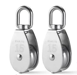 Small Lifting Single Pulley Roller Loading 35Ibs Capacity, 304 Stainless Steel H - Picture 1 of 1