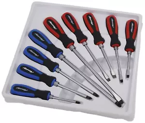 9-teiliges professionelles Pozi Flachschlitz-Schraubendreher-Set mit magnetischer Spitze - Bild 1 von 2