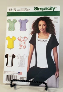 Pattern Misses Top Various Necklines Sizes 6-14 Simplicity 1316  - Bild 1 von 2