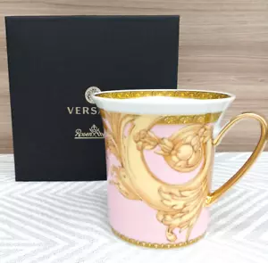 Versace Rosenthal "Les Reves Byzantins" Pink Gold Mug with Handle Medusa Boxed - Picture 1 of 4
