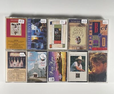 Vintage Cassette Tape Lot Of 10 Hymns Devotional Religious Gospel Worship God - Image 1 of 4