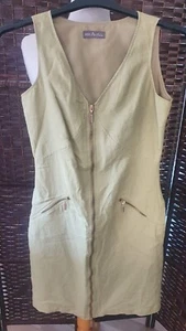 M&S MARKS & SPENCER Portofino pistachio zip front linen dress - 10 - Picture 1 of 2