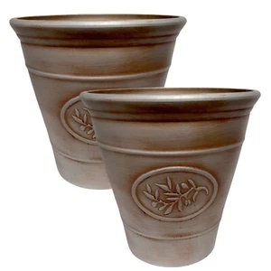 Maceta Decorativa Oliva 30cm Plateada Ligera 14L para Jardín e Interior Pla - Imagen 1 de 17