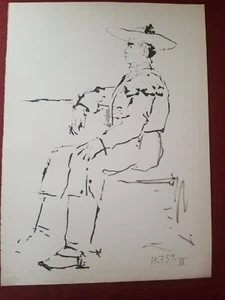 Pablo Picasso originale litografia fronte/retro arte 1959 Bullfighter Matador #10 - Foto 1 di 2