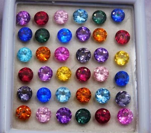 Lote de 15 piezas de piedras preciosas sueltas de corte redondo certificadas de 6 mm de color mezcla natural zafiro - Imagen 1 de 13