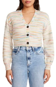 BB Dakota Steve Madden Steady Spacedyed Cardigan Multicolor SZ S - Picture 1 of 4