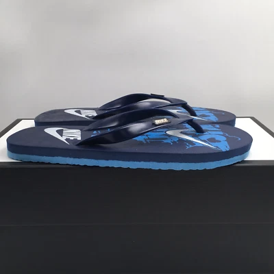 Мужские шлепанцы Nike стринги тапочки сандалии синие белые без шнуровки размер 6 США - Изображение 1 из 4