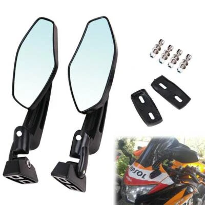 Espejos retrovisores laterales de aluminio CNC negros para motocicleta Yamaha FZR YZF 600 600R R1 R6S Foto 1 de 4