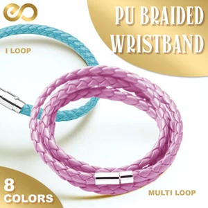 Fashion PU Leather Braided Bracelet Wristband Men Women Punk Easy Clip Buckle AU - Picture 1 of 25
