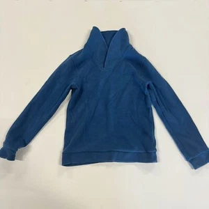 Maison Me Sweater Kids 12Y Navy Blue Cotton Shawl Neck Knit Ribbed Fleece Lined - Picture 1 of 8