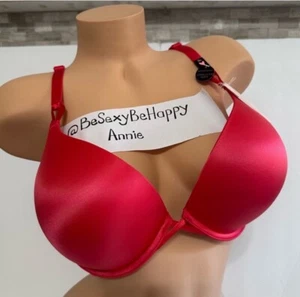 Victoria's Secret Bombshell Add-2 Cups Push-Up Bra Strawberry Red 38DD - Picture 1 of 5