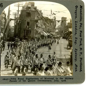 Fifth Royal Highlanders of Montreal Quebec Tercentenary Canada Stereoview 1908 - Bild 1 von 4