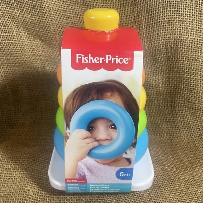 Fisher Price Rock-a-Stack Bat-at Anillo Apilable Juguete para Bebés Edad 6 Meses Más Foto 1 de 4