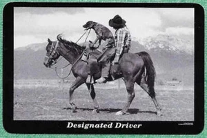 New! Deck 'DESIGNATED DRIVER' DOG DRIVING HORSE w/ COWBOY PLAYING CARDS Photo - Picture 1 of 3