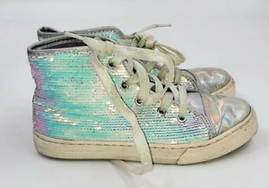THE CHILDREN'S PLACE MÄDCHEN SCHILLERNDE PAILLETTEN HIGH TOP SNEAKER GRÖSSE 2 - Bild 1 von 4