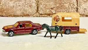 BMW 733 Majorette 1980 vintage con cámper para caballos y remolque hecho en Francia 1:60 - Imagen 1 de 10