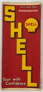 Mapa de carreteras de Washington 1937, Shell, vintage - Imagen 1 de 9