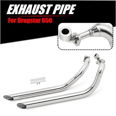 Polish Exhaust Pipe Silencer System for YAMAHA V Star Dragstar 650 XVS650 XVS400 - Imagem 1 de 4