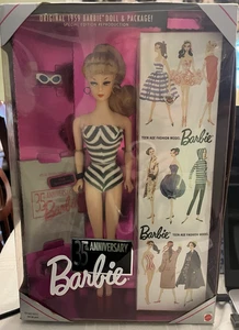 Barbie 35 Aniversario 1959 Edición Especial Repro 1993 Muñeca Mattel 11590 Rubia - Imagen 1 de 2