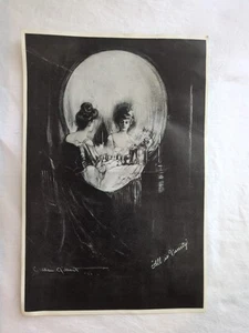 All is Vanity C. Allan Gilbert Stampa Illusione Ottica Donna Teschio 12 X 8" - Foto 1 di 7
