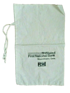 Vintage Affiliated First National Bank Westminster, Colo. Canvas Münztasche - Bild 1 von 2