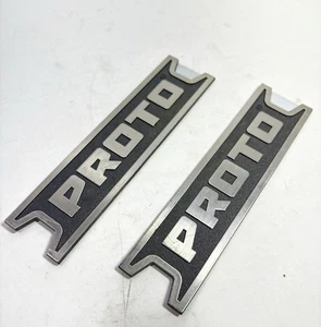 2-PROTO Tools Tool Box Emblem Stick-On Badge Decal Black Chrome Silver 7-inch - Bild 1 von 4